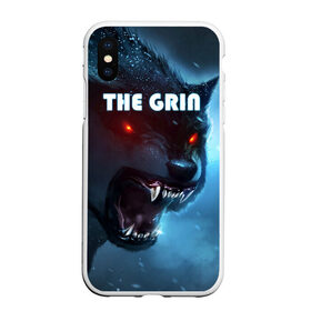 Чехол для iPhone XS Max матовый с принтом THE GRIN , Силикон | Область печати: задняя сторона чехла, без боковых панелей | волк | волк зимой | глаза волка | горящие глаза | неоновый глаза | оборотень | оскал | оскал волка | оскал оборотня