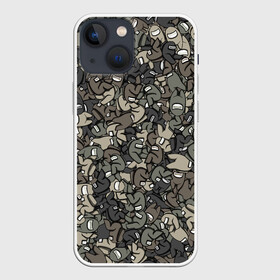 Чехол для iPhone 13 mini с принтом Камуфляж Амонг Ас ,  |  | among | imposter | impostor | амонг ас | импостер | милитари | паттерн | хаки