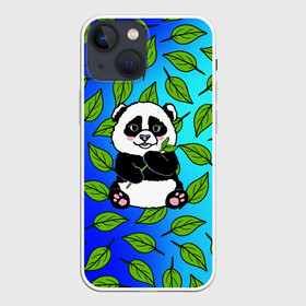 Чехол для iPhone 13 mini с принтом Панда ,  |  | Тематика изображения на принте: baby | bear | kawaii | teddy | бамбук | ветки | животные | игрушка | каваи | китай | коала | листья | малыш | медведь | медвежата | медвежонок | мультяшный | панда | пандочка | плюшевый | подарок | природа | пушистый