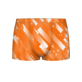 Мужские трусы 3D с принтом Оранжевый градиент , 50% хлопок, 50% полиэстер | классическая посадка, на поясе мягкая тканевая резинка | блеск | геометрия | градиент | линии | оранжевый | полосы