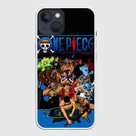 Чехол для iPhone 13 с принтом One Piece синий всплеск ,  |  | one piece | аниме | все герои | логотип one piece | луффи из one piece