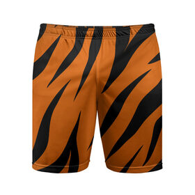 Мужские шорты спортивные с принтом Текстура тигра ,  |  | кожа тигра | расцветка тигра | текстура | тигр