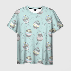 Мужская футболка 3D с принтом Пасхальные яйца  , 100% полиэфир | прямой крой, круглый вырез горловины, длина до линии бедер | бог | вера | весна | воскресение | молитва | пасха | пасхальный | пост | религия | храм | христос | церковь | яйца пасхальные
