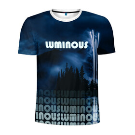 Мужская футболка 3D спортивная с принтом LUMINOUS , 100% полиэстер с улучшенными характеристиками | приталенный силуэт, круглая горловина, широкие плечи, сужается к линии бедра | неоновый принт | ночная атмосфера | ночное небо | ночной лес | темные облака | туман | фейерверк