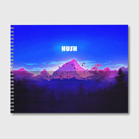 Альбом для рисования с принтом HUSH , 100% бумага
 | матовая бумага, плотность 200 мг. | голубое небо | горы | долина | закат | нарисованные горы | облака | природа | птицы | рассвет | тропики