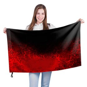 Флаг 3D с принтом КРАСНО-ЧЕРНЫЙ ГРАДИЕНТ , 100% полиэстер | плотность ткани — 95 г/м2, размер — 67 х 109 см. Принт наносится с одной стороны | black | blood | fire | red | stars | градиент | звезды | красный | кровь | огонь | текстуры | узор | черный