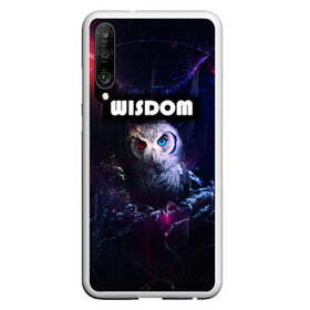 Чехол для Honor P30 с принтом WISDOM , Силикон | Область печати: задняя сторона чехла, без боковых панелей | Тематика изображения на принте: глаза животного | глаза разного цвета | мудрая сова | неоновые глаза | пафосная надпись | перья | птица | сова | филин