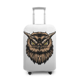 Чехол для чемодана 3D с принтом Сова , 86% полиэфир, 14% спандекс | двустороннее нанесение принта, прорези для ручек и колес | owl | глаза | птицы | сова | хищиник