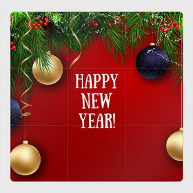 Магнитный плакат 3Х3 с принтом Happy New Year! , Полимерный материал с магнитным слоем | 9 деталей размером 9*9 см | 
