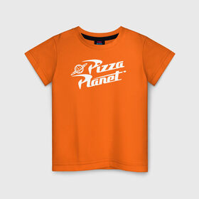 Детская футболка хлопок с принтом Pizza Planet , 100% хлопок | круглый вырез горловины, полуприлегающий силуэт, длина до линии бедер | pixar | pizza planet | toy story | vdzabma | история игрушек | пиксар