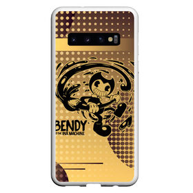 Чехол для Samsung Galaxy S10 с принтом BENDY AND THE INK MACHINE. , Силикон | Область печати: задняя сторона чехла, без боковых панелей | Тематика изображения на принте: bendy | bendy and the ink machine | бенди | бенди и чернильная машина | большие чудеса | взлёты и падения | движущиеся картинки | последняя бобина | старая песня