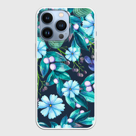 Чехол для iPhone 13 Pro с принтом Васильки ,  |  | Тематика изображения на принте: art | beautiful | blue | floral | flower | flowers | nature | plant | retro | romantic | spring | vintage | watercolor | василек | весна | прекрасное | природа | растение | синий | цветок