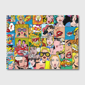 Альбом для рисования с принтом Pop Art , 100% бумага
 | матовая бумага, плотность 200 мг. | pop art | wow | девушки | искусство | поп арт | стиль