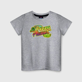 Детская футболка хлопок с принтом Pizza Planet , 100% хлопок | круглый вырез горловины, полуприлегающий силуэт, длина до линии бедер | pixar | pizza planet | toy story | vdzabma | история игрушек | пиксар