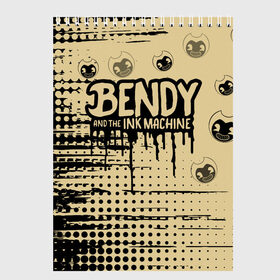 Скетчбук с принтом BENDY AND THE INK MACHINE. , 100% бумага
 | 48 листов, плотность листов — 100 г/м2, плотность картонной обложки — 250 г/м2. Листы скреплены сверху удобной пружинной спиралью | bendy | bendy and the ink machine | бенди | бенди и чернильная машина | большие чудеса | взлёты и падения | движущиеся картинки | последняя бобина | старая песня