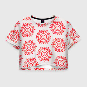 Женская футболка Crop-top 3D с принтом Цишань Вэнь , 100% полиэстер | круглая горловина, длина футболки до линии талии, рукава с отворотами | вэнь жохань | вэнь нин | магистр дьявольского культа | солнце | узор | цишань вэнь