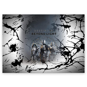 Поздравительная открытка с принтом Destiny 2: Beyond Light , 100% бумага | плотность бумаги 280 г/м2, матовая, на обратной стороне линовка и место для марки
 | destiny 2: beyond light | европа | игра | спутник | шутер | юпитера