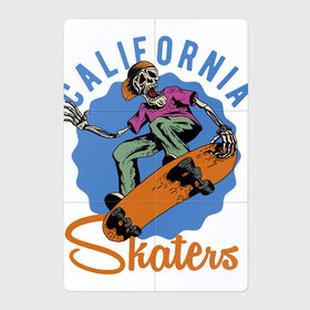 Магнитный плакат 2Х3 с принтом California skaters , Полимерный материал с магнитным слоем | 6 деталей размером 9*9 см | california | skateboard | skeleton | skull | калифорния | скейтборд | скелет | череп