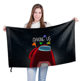 Флаг 3D с принтом AMONG US , 100% полиэстер | плотность ткани — 95 г/м2, размер — 67 х 109 см. Принт наносится с одной стороны | among us | амонг ас | игра | космический | космический корабль | космонавт | космос | мем | среди нас | экшен