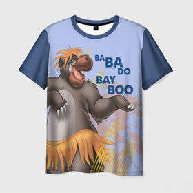 Мужская футболка 3D+ с принтом Baloo , 100% микрофибра | круглый вырез горловины, длина до линии бедер | akela | bagheera | baloo | disney | jungle book | kaa | mowgli | raksha | shere khan | vdgerir | акела | багира | балу | дисней | каа | маугли | шерхан