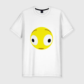 Мужская футболка хлопок Slim с принтом Проклятый эмодзи , 92% хлопок, 8% лайкра | приталенный силуэт, круглый вырез ворота, длина до линии бедра, короткий рукав | Тематика изображения на принте: cursed | emoji | смайл | удивление | эмодзи