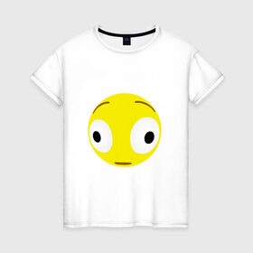 Женская футболка хлопок с принтом Проклятый эмодзи , 100% хлопок | прямой крой, круглый вырез горловины, длина до линии бедер, слегка спущенное плечо | cursed | emoji | смайл | удивление | эмодзи