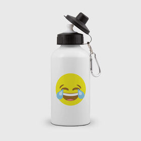 Бутылка спортивная с принтом Эмоджи смех , металл | емкость — 500 мл, в комплекте две пластиковые крышки и карабин для крепления | cursed | emoji | ржака | смайл | смех | эмодзи