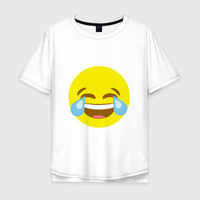 Мужская футболка хлопок Oversize с принтом Эмоджи смех , 100% хлопок | свободный крой, круглый ворот, “спинка” длиннее передней части | cursed | emoji | ржака | смайл | смех | эмодзи