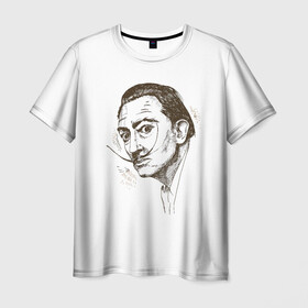Мужская футболка 3D с принтом Сальвадор Дали , 100% полиэфир | прямой крой, круглый вырез горловины, длина до линии бедер | дали | знаменитости | исторические личности | сальвадор дали | художник
