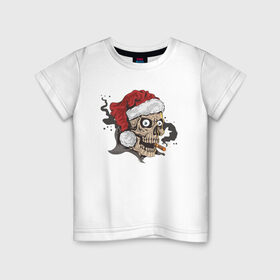 Детская футболка хлопок с принтом Злой Санта , 100% хлопок | круглый вырез горловины, полуприлегающий силуэт, длина до линии бедер | 