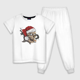 Детская пижама хлопок с принтом Злой Санта , 100% хлопок |  брюки и футболка прямого кроя, без карманов, на брюках мягкая резинка на поясе и по низу штанин
 | 