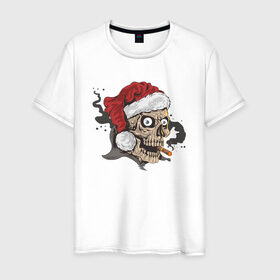 Мужская футболка хлопок с принтом Злой Санта , 100% хлопок | прямой крой, круглый вырез горловины, длина до линии бедер, слегка спущенное плечо. | 