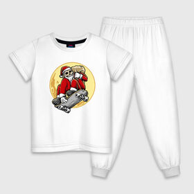 Детская пижама хлопок с принтом Санта Скейтер , 100% хлопок |  брюки и футболка прямого кроя, без карманов, на брюках мягкая резинка на поясе и по низу штанин
 | Тематика изображения на принте: 