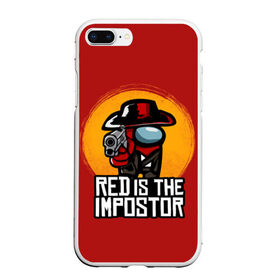 Чехол для iPhone 7Plus/8 Plus матовый с принтом Red Is The Impostor , Силикон | Область печати: задняя сторона чехла, без боковых панелей | among | among us | crewmate | dead | game | impistor | red | redemption | space | us | vote | выживший | игра | космос | красный | невиновный | предатель | самозванец