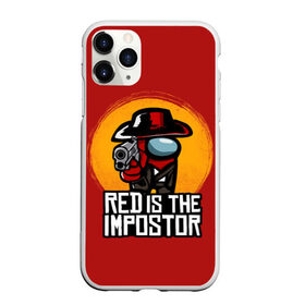 Чехол для iPhone 11 Pro Max матовый с принтом Red Is The Impostor , Силикон |  | among | among us | crewmate | dead | game | impistor | red | redemption | space | us | vote | выживший | игра | космос | красный | невиновный | предатель | самозванец