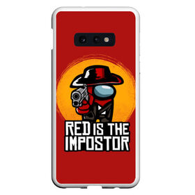 Чехол для Samsung S10E с принтом Red Is The Impostor , Силикон | Область печати: задняя сторона чехла, без боковых панелей | among | among us | crewmate | dead | game | impistor | red | redemption | space | us | vote | выживший | игра | космос | красный | невиновный | предатель | самозванец