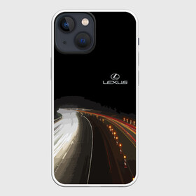 Чехол для iPhone 13 mini с принтом Night route ,  |  | Тематика изображения на принте: lexus | night | route | speed | луксус | ночь | скорость | трасса
