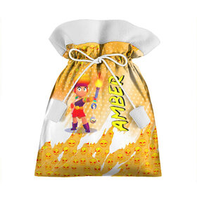 Подарочный 3D мешок с принтом Brawl Stars - Amber , 100% полиэстер | Размер: 29*39 см | Тематика изображения на принте: brawl | break dance | leon | moba | stars | supercell | surfing | игра | коллаборация | коллаж | паттерн
