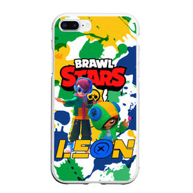 Чехол для iPhone 7Plus/8 Plus матовый с принтом BRAWL STARS LEON. , Силикон | Область печати: задняя сторона чехла, без боковых панелей | 8 bit | brawl stars | colette | crow | gale | leon | max | mecha | mecha crow | mr.p | sally leon | shark | tara | virus 8 bit | werewolf leon | акула | берли | бравл старс | ворон | коллет | макс | оборотень