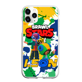 Чехол для iPhone 11 Pro Max матовый с принтом BRAWL STARS LEON. , Силикон |  | 8 bit | brawl stars | colette | crow | gale | leon | max | mecha | mecha crow | mr.p | sally leon | shark | tara | virus 8 bit | werewolf leon | акула | берли | бравл старс | ворон | коллет | макс | оборотень