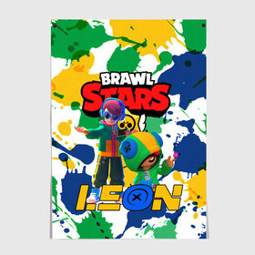 Постер с принтом BRAWL STARS LEON. , 100% бумага
 | бумага, плотность 150 мг. Матовая, но за счет высокого коэффициента гладкости имеет небольшой блеск и дает на свету блики, но в отличии от глянцевой бумаги не покрыта лаком | 8 bit | brawl stars | colette | crow | gale | leon | max | mecha | mecha crow | mr.p | sally leon | shark | tara | virus 8 bit | werewolf leon | акула | берли | бравл старс | ворон | коллет | макс | оборотень