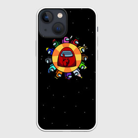 Чехол для iPhone 13 mini с принтом Among Us ,  |  | among us | impostor | space mafia | sus.puffballs united | амонг ас | игра | инопланетяне | инопланетянин | маска | среди нас | эмонг ас