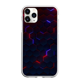 Чехол для iPhone 11 Pro Max матовый с принтом Light Background , Силикон |  | art | background | geometry | hexagons | neon | texture | арт | геометрия | неон | текстура | фон | шестигранники