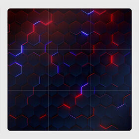 Магнитный плакат 3Х3 с принтом Light Background , Полимерный материал с магнитным слоем | 9 деталей размером 9*9 см | Тематика изображения на принте: art | background | geometry | hexagons | neon | texture | арт | геометрия | неон | текстура | фон | шестигранники