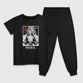 Детская пижама хлопок с принтом Дух Амидамару , 100% хлопок |  брюки и футболка прямого кроя, без карманов, на брюках мягкая резинка на поясе и по низу штанин
 | Тематика изображения на принте: amidamaru | japan | king | samurai | shaman | you asakura | амедамару | амидамару | анна | басон | георг фауст | ё асакура | зик | йо | катана | кинг | король | лайсерг | лен | морти | они | рио | рэн | самурай | тао | трей | хао | ш
