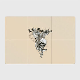 Магнитный плакат 3Х2 с принтом Крылатый череп , Полимерный материал с магнитным слоем | 6 деталей размером 9*9 см | красивый шрифт | крылья | перья | череп | череп с крыльями.