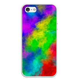 Чехол для iPhone 5/5S матовый с принтом Multicolored , Силикон | Область печати: задняя сторона чехла, без боковых панелей | Тематика изображения на принте: abstract | colorful | holi | neon | pattern | rainbow | texture | абстракция | граффити | дым | искусство | кислота | кислотный | краска | красочный | микс | неоновый | облака | радуга | радужный | текстура | туман | узор | холи