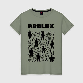 Женская футболка хлопок с принтом ROBLOX , 100% хлопок | прямой крой, круглый вырез горловины, длина до линии бедер, слегка спущенное плечо | piggy | roblox | roblox games | roblox piggy | игра роблокс | пигги. | роблокс | роблокс пигги | робукс
