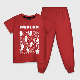 Детская пижама хлопок с принтом ROBLOX , 100% хлопок |  брюки и футболка прямого кроя, без карманов, на брюках мягкая резинка на поясе и по низу штанин
 | piggy | roblox | roblox games | roblox piggy | игра роблокс | пигги. | роблокс | роблокс пигги | робукс