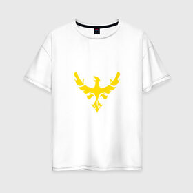 Женская футболка хлопок Oversize с принтом золотой орел , 100% хлопок | свободный крой, круглый ворот, спущенный рукав, длина до линии бедер
 | абстракция | золотой | орел